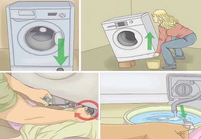 Cách xả nước trong máy giặt cửa trước