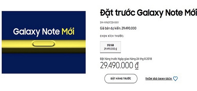 Lộ giá bán Galaxy Note 9 tại Việt Nam trước giờ G